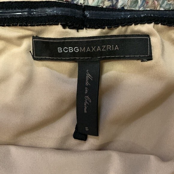 BCBGMaxAzria Taja Pleated Multicolored Batik Print Strapless Mini Dress Size S - Picture 7 of 12